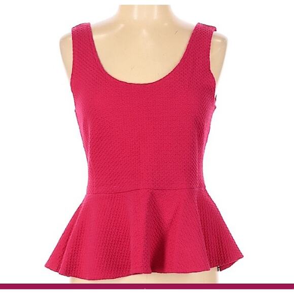 Ganni Red Sleeveless Peplum Top Size L - Picture 1 of 4
